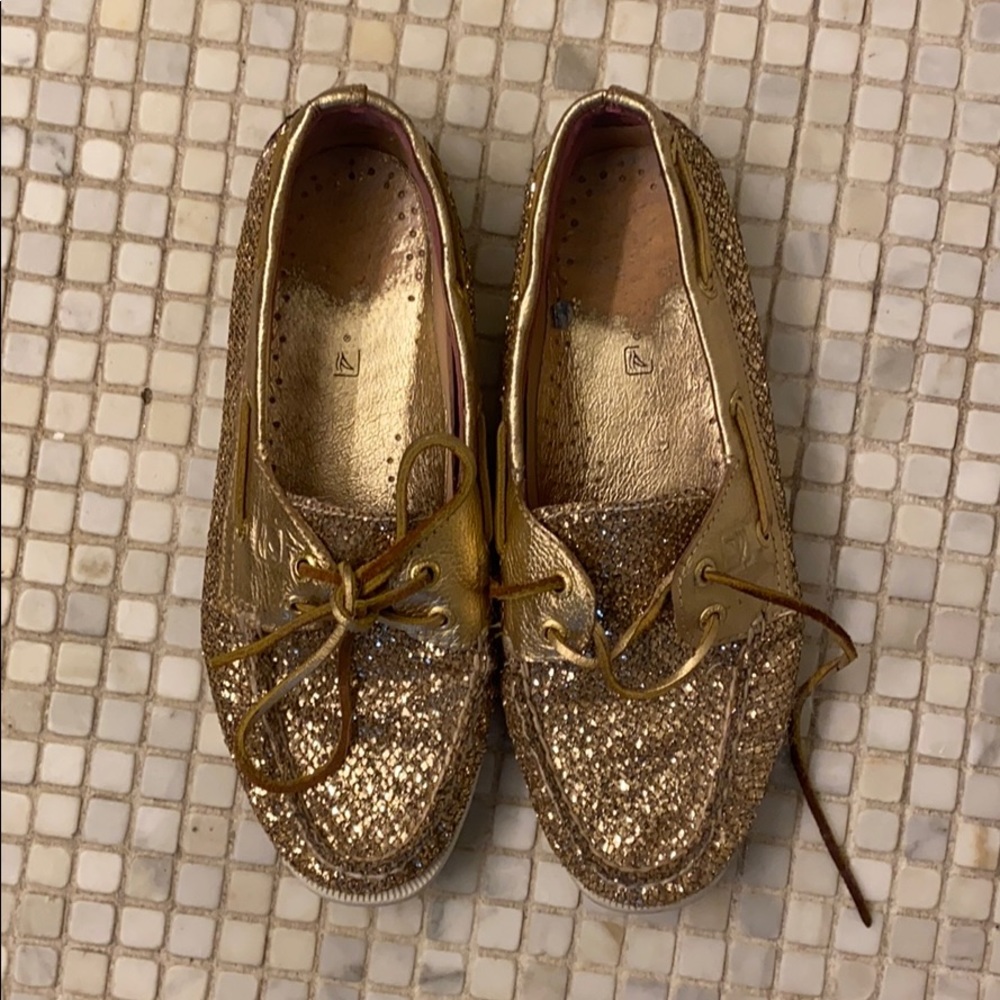 Sperry Slides Gold Sparkles - image 1